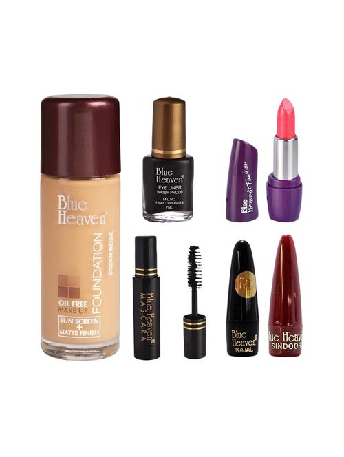 blue heaven pack of foundation,eyeliner,mascara,kajal,sindoor,fashion lipstick shade-17 - 17274868 - Very Small Image - 1