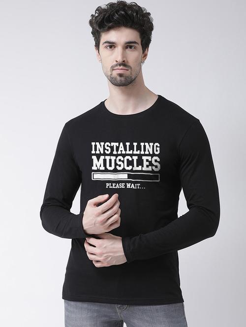 black chest print t-shirt - 17275195 - Very Small Image - 1