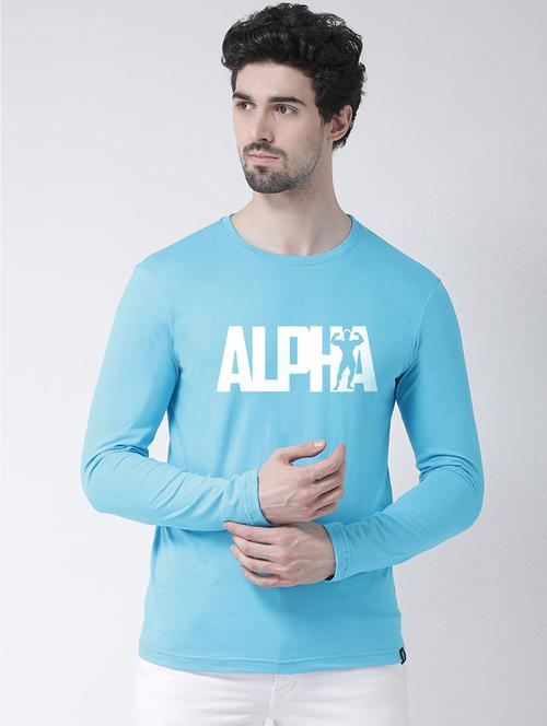 light blue chest print t-shirt - 17275211 - Very Small Image - 1