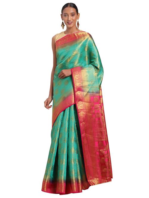 conversational woven saree with blouse - 17275585 - Very Small Image - 1