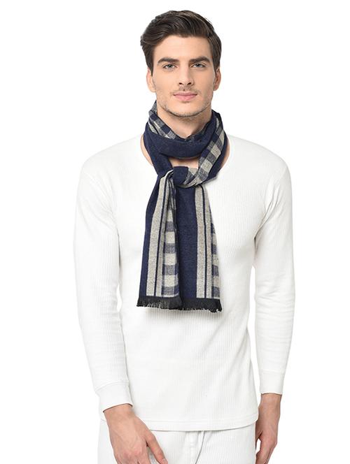 navy blue checkered muffler - 17276244 - Very Small Image - 1