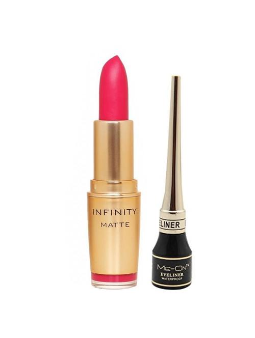 me-on pack of liquid eyeliner plus infinity matte lipstick shade-8 - 17277261 - Very Small Image - 1