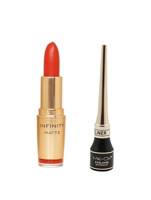 me-on pack of liquid eyeliner plus infinity matte lipstick shade-15 - 17277267 - Very Small Image - 1