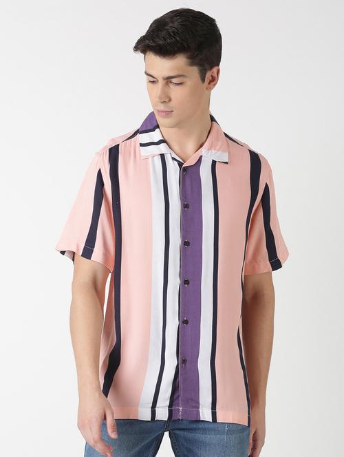 pink striped casual shirt - 17277670 - Very Small Image - 1