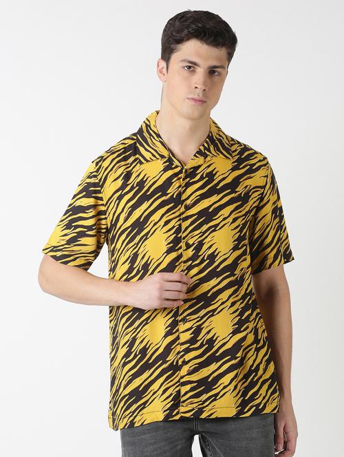 yellow printed casual shirt - 17277673 - Very Small Image - 1