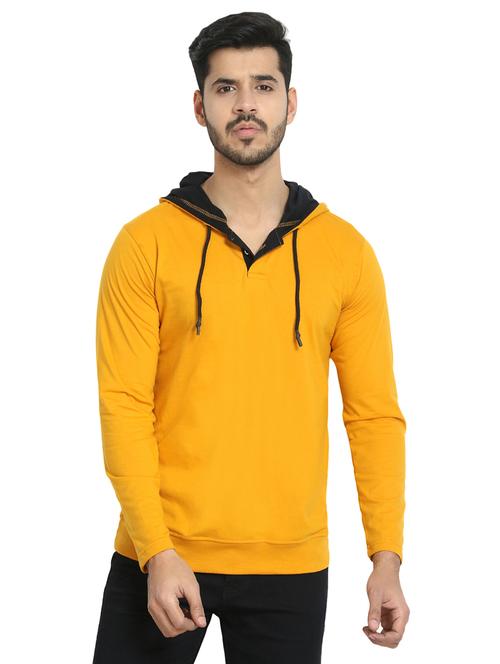 yellow solid hooded t-shirt - 17277821 - Very Small Image - 1