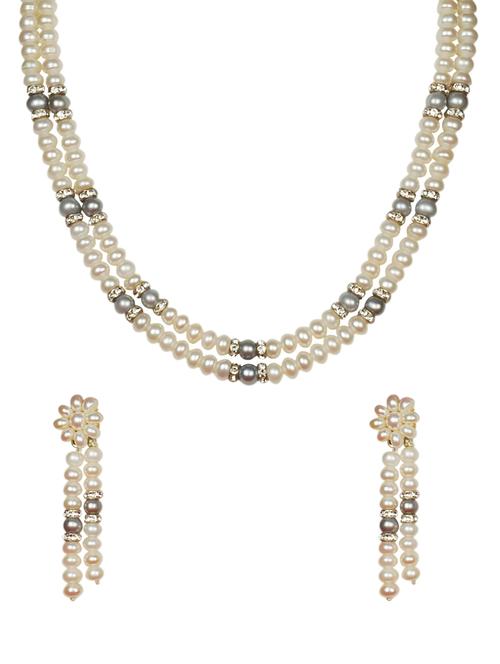 white metal necklaces and earring - 17277897 - Very Small Image - 1