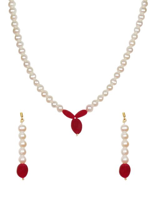 white metal necklaces and earring - 17278099 - Very Small Image - 1