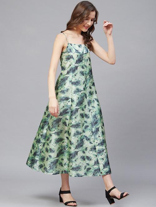 cami neck printed a-line dress - 17278234 - Very Small Image - 1