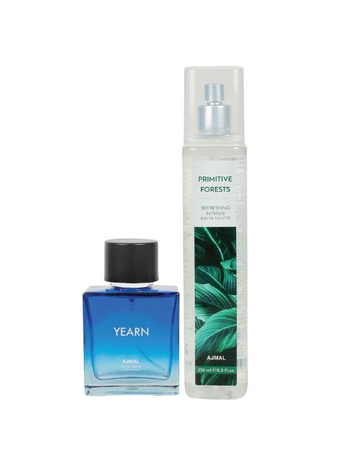 ajmal yearn edp for men 100ml & primitive forest edt forunisex 250ml  pack of 2 (total 350ml) + 4 parfum testers - 17278263 - Very Small Image - 1