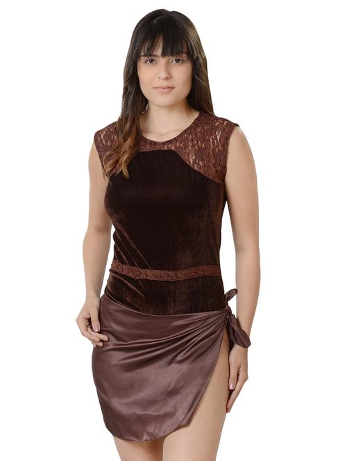 brown velvet babydoll - 17278577 - Very Small Image - 1