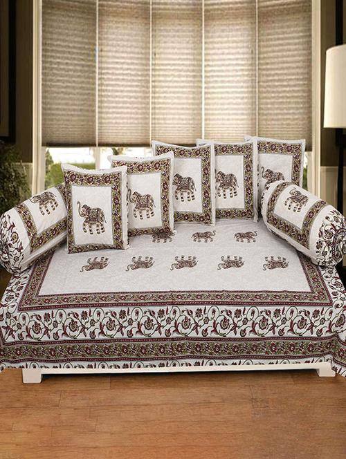  cotton jaipuri print traditional diwan set - 17279717 - Very Small Image - 1