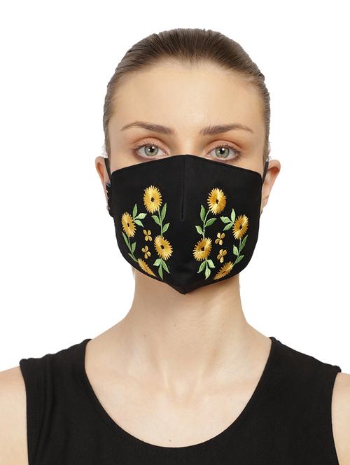 black cotton decorative women mask - 17279818 - Very Small Image - 1