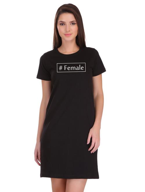 round neck graphic t-shirt dress - 17281157 - Very Small Image - 1