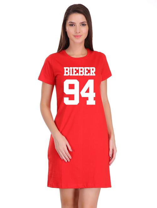 crew neck graphic t-shirt dress - 17281174 - Very Small Image - 1