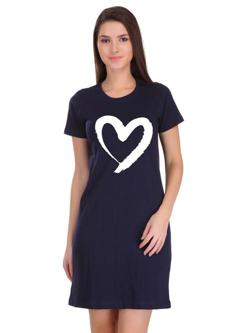 crew neck graphic t-shirt dress - 17281193 - Very Small Image - 1