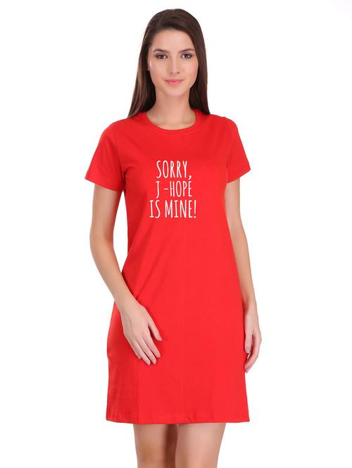 crew neck graphic t-shirt dress - 17281204 - Very Small Image - 1