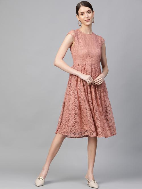 women's fit & flare self design dress - 17281265 - Very Small Image - 1