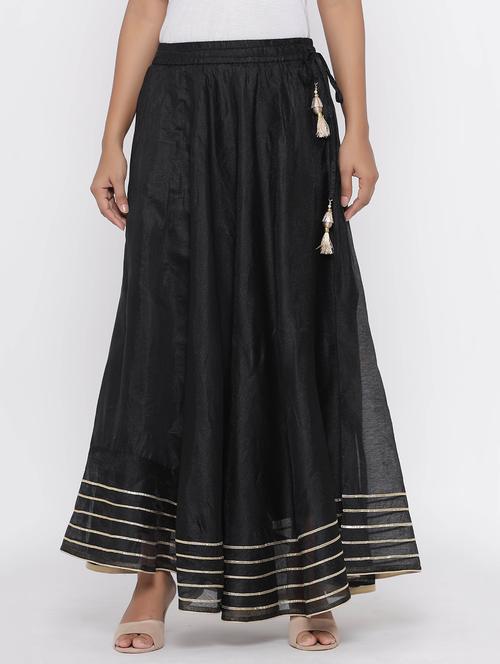 solid gota work flared kurta  - 17281584 - Very Small Image - 1