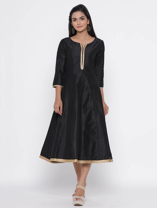 solid gota work anarkali ethnic dress - 17281612 - Very Small Image - 1