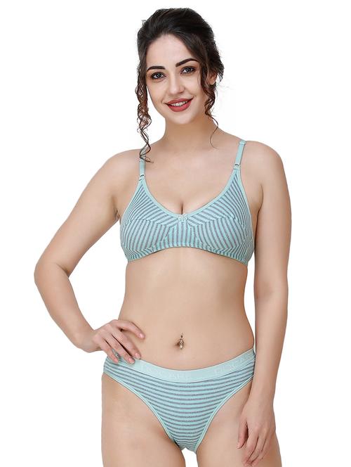 green hosery bras and panty set - 17281778 - Very Small Image - 1