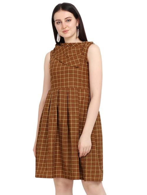 brown cotton dress - 17287247 - Very Small Image - 1