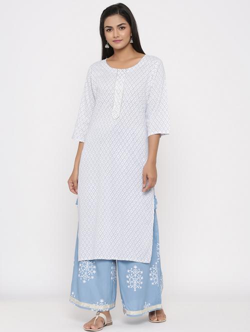 checkered kurta palazzo set - 17287693 - Very Small Image - 1