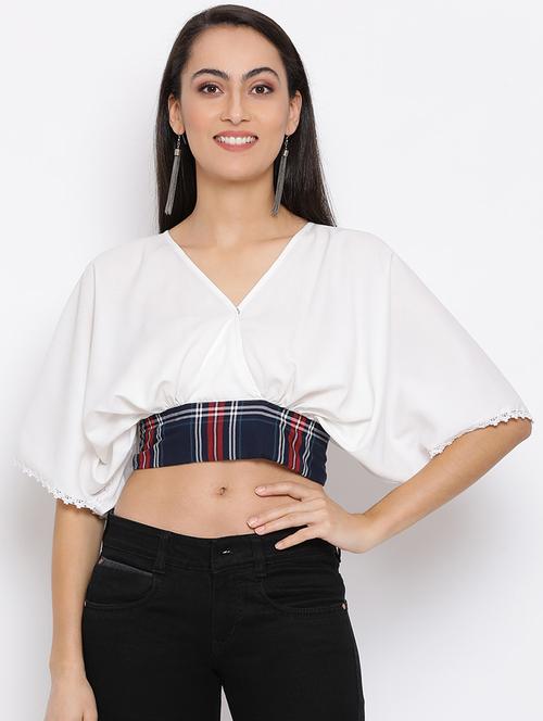 contrast tie back crop top - 17288324 - Very Small Image - 1