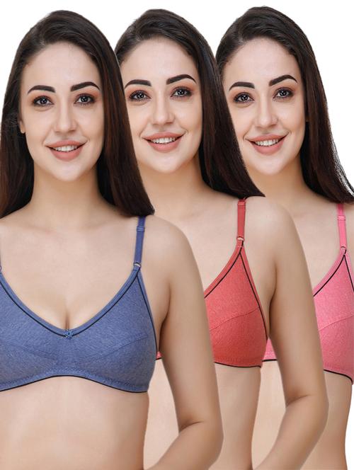 set of 3 floral patch bra  - 17288403 - Very Small Image - 1