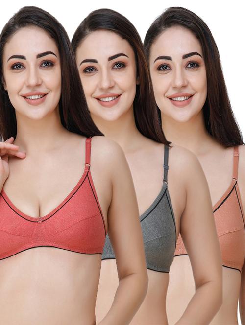 set of 3 floral patch bra  - 17288405 - Very Small Image - 1