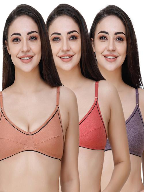 set of 3 floral patch bra  - 17288407 - Very Small Image - 1