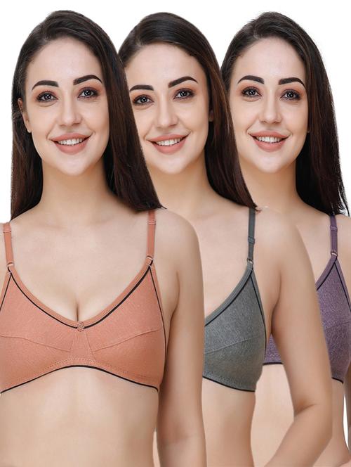 set of 3 floral patch bra  - 17288409 - Very Small Image - 1