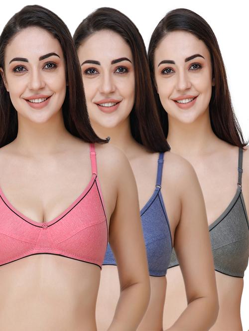 set of 3 floral patch bra  - 17288418 - Very Small Image - 1