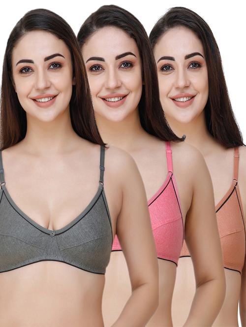 set of 3 floral patch bra  - 17288419 - Very Small Image - 1