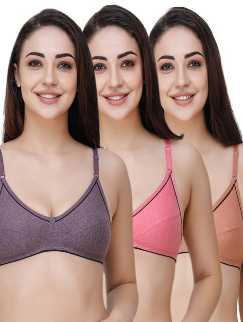 set of 3 floral patch bra  - 17288428 - Very Small Image - 1