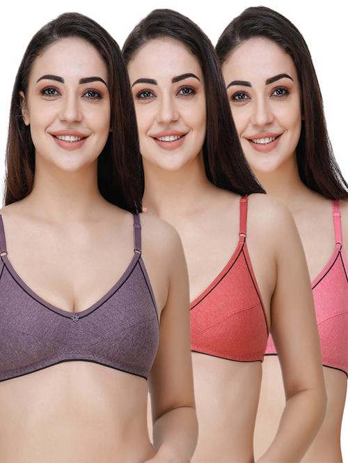 set of 3 floral patch bra  - 17288429 - Very Small Image - 1