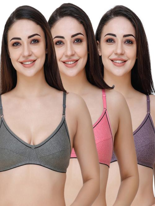 set of 3 floral patch bra  - 17288430 - Very Small Image - 1