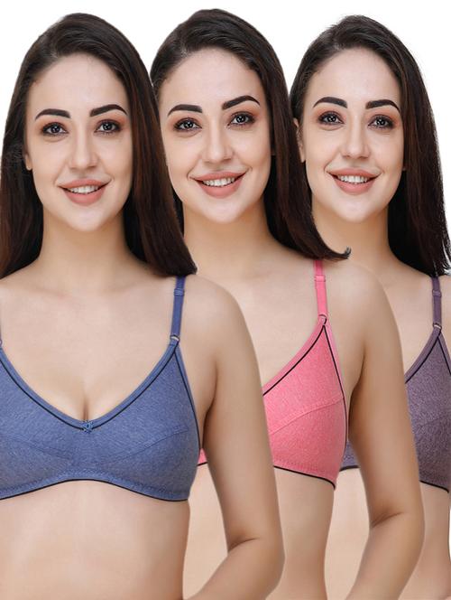 set of 3 floral patch bra  - 17288434 - Very Small Image - 1