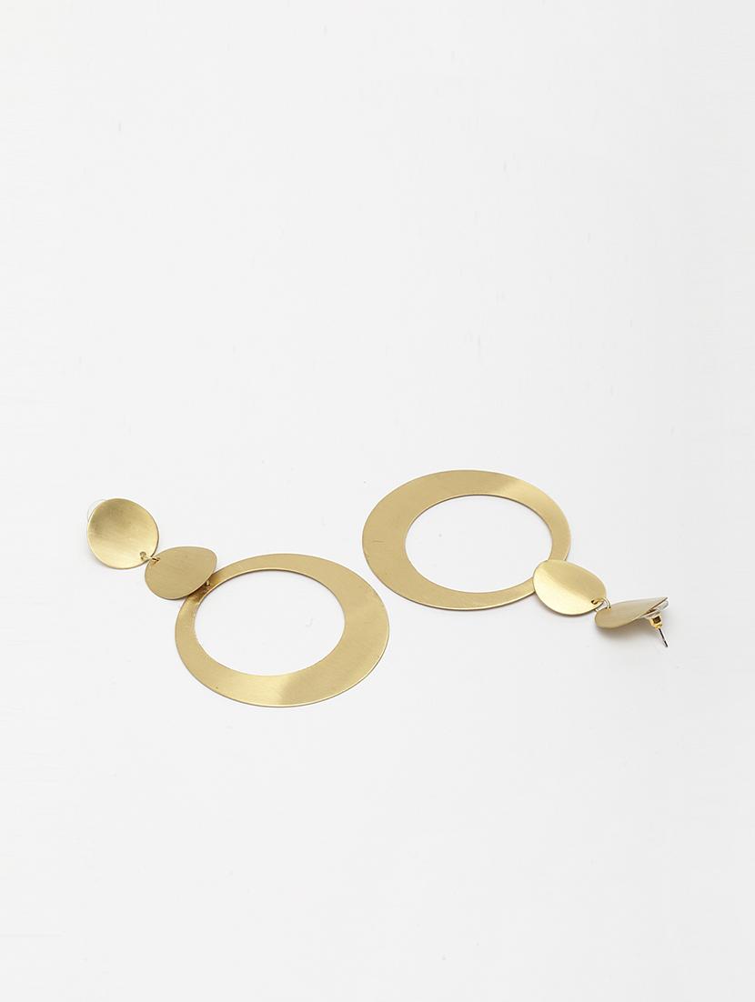 gold brass drop earring - 17289334 - Zoom Image - 2