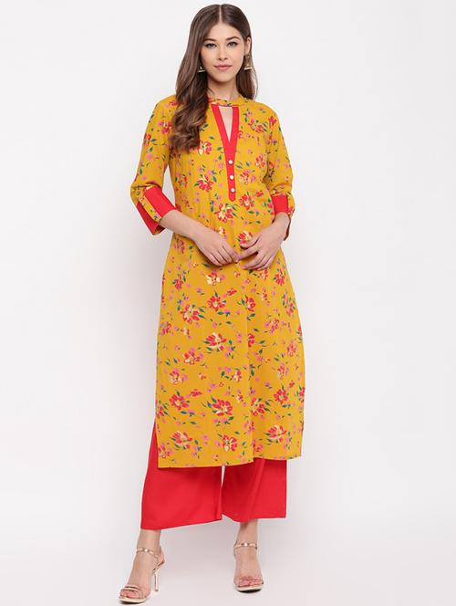 floral kurta palazzo set - 17295158 - Very Small Image - 1