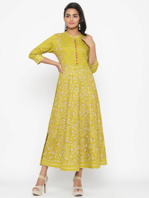 floral print flared ethnic dress - 17295939 - Very Small Image - 1