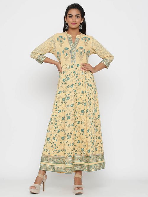 floral print flared ethnic dress - 17295945 - Very Small Image - 1