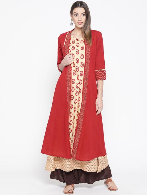 paisley print layered ethnic dress  - 17295957 - Very Small Image - 1