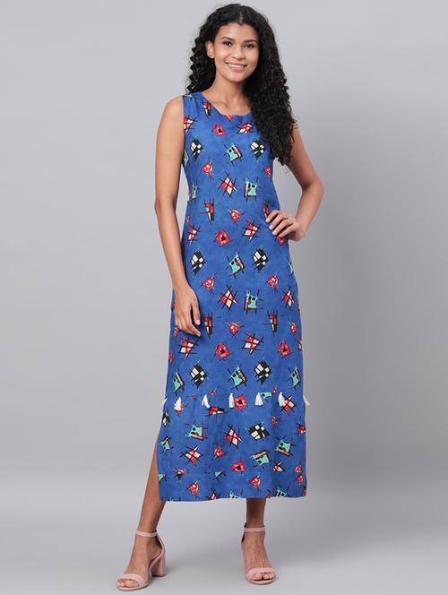 side slit printed dress  - 17296442 - Very Small Image - 1