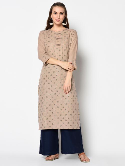 foil print straight kurta - 17297164 - Very Small Image - 1