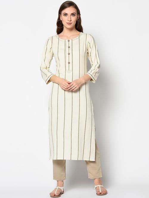 striped straight kurta - 17297175 - Very Small Image - 1