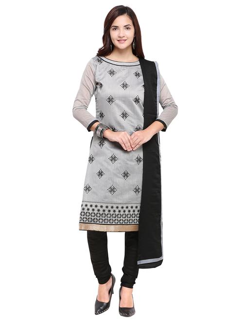 embroidered churidaar unstitched suit - 17297685 - Very Small Image - 1