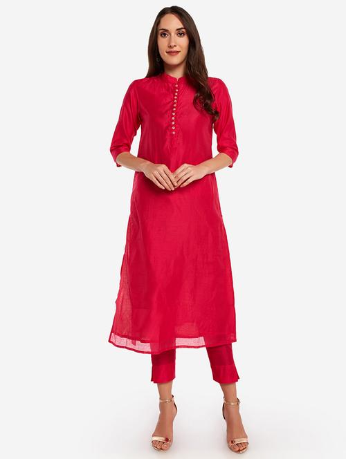 solid kurta pant set - 17298072 - Very Small Image - 1