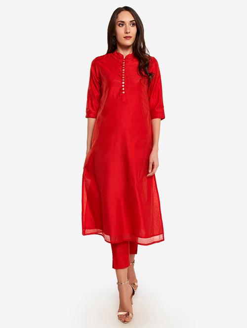 solid kurta pant set - 17298073 - Very Small Image - 1