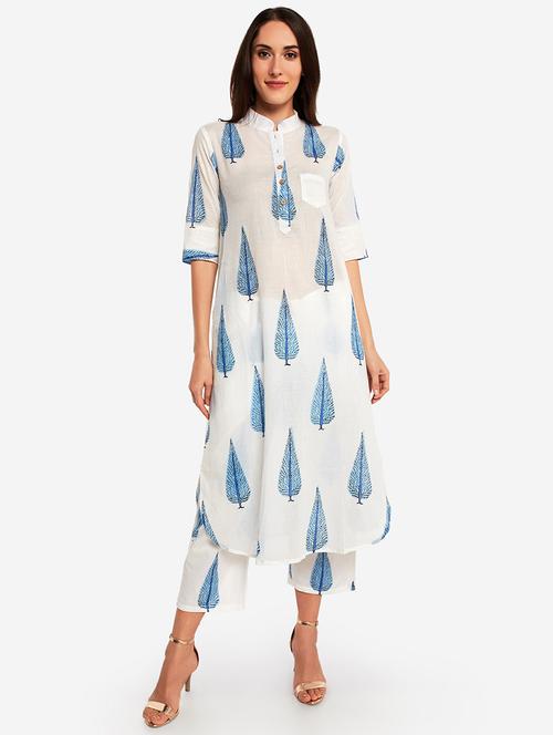 printed kurta pant set - 17298077 - Very Small Image - 1